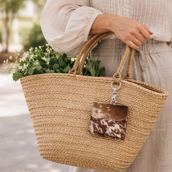 Handbags - Cowhide Mini Key Pouch • Genuine Leather • One-of-a-Kind Pattern